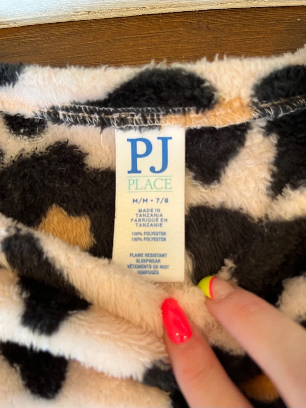 NWOT Girls Plush Leopard-Print Pajama